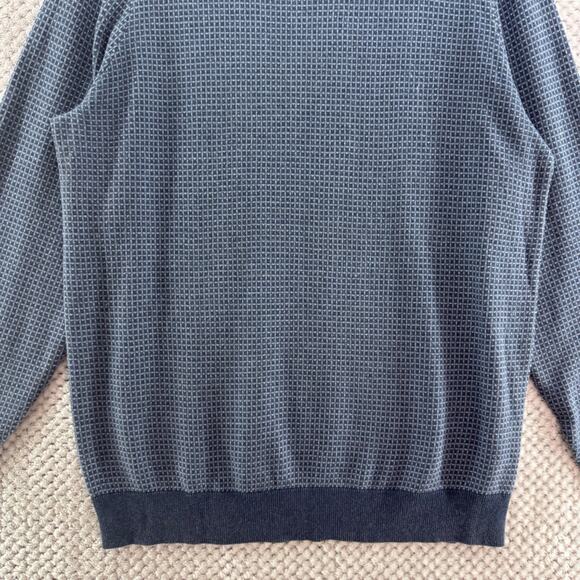 Saks Fifth Avenue Sweater Womens L Blue Silk Cashmere Crew Neck Long Sleeves - Picture 4 of 11